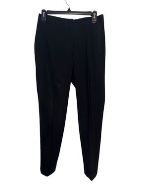 Women’s Lafayette 148 black cigarette style rolled hem virgin wool pant size 2